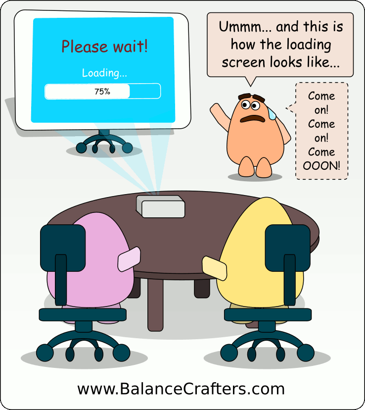 Staring at loading screens during meetings